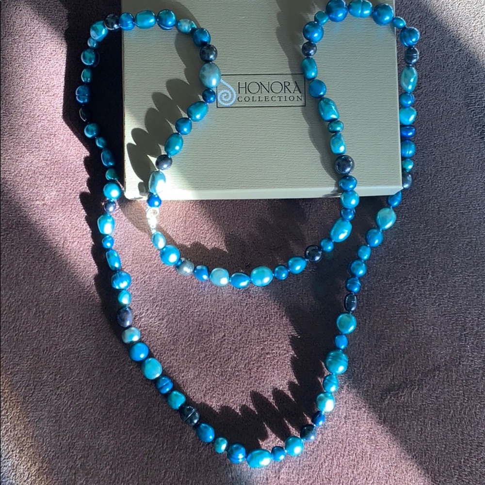 Honora multi-blue pearl 36” necklace Never worn!❣️